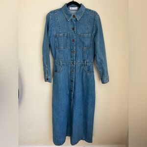 Zara Blue Denim Shirt Dress